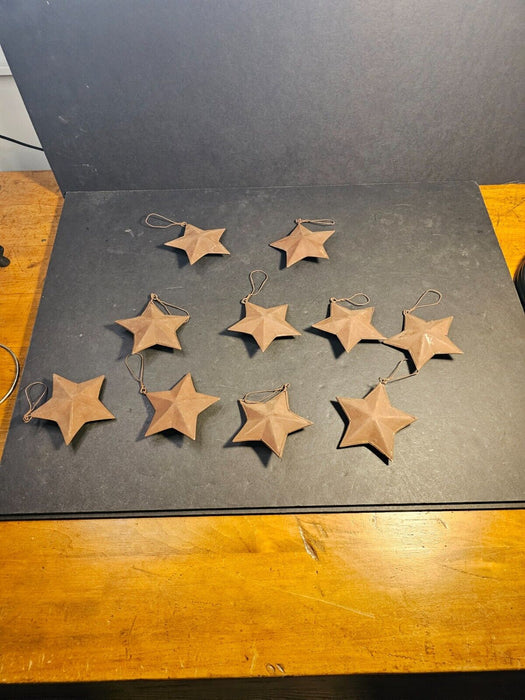 Tin stars 3 ' imported in the 1980s/ primitive/ very cool/10 in all, Antiques, David's Antiques and Oddities