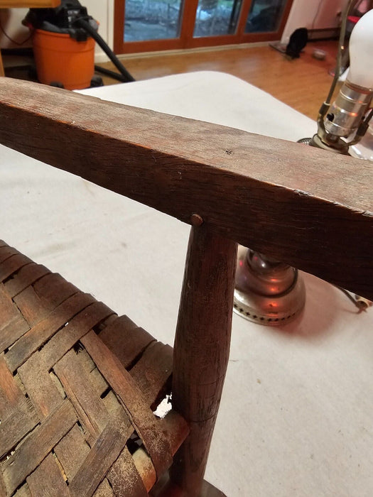 Super primitive craftsman made Heeled through rockers wood pinned joints. 20x30, Antiques, David's Antiques and Oddities