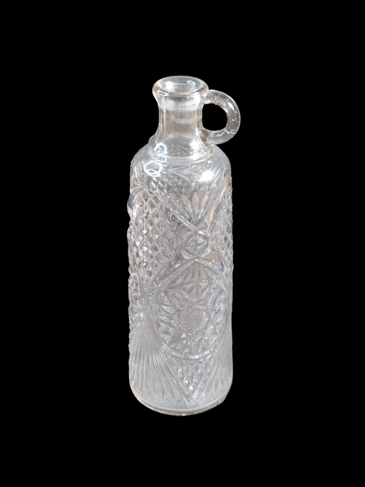 Pressed glass bottle 1930s  11.5 " intricate design Great display, Antiques, David's Antiques and Oddities