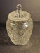 Pressed glass cookie jar/1920s/ perfect shape embossed floral pattern, Antiques, David's Antiques and Oddities