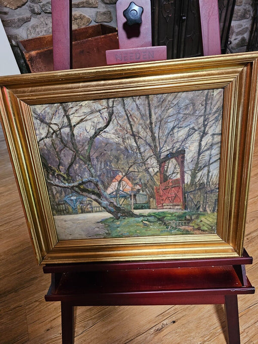 Charming Cottage in Woods: Original Oil Painting by Ludwig Holm (1927), Antiques, David's Antiques and Oddities