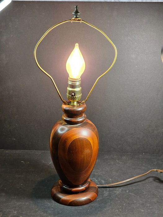 Beautiful wood Turned 1950s lamp needs shade 21" to top of shade, 6 " wide, Antiques, David's Antiques and Oddities