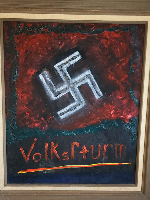 Painting by Luitpold Adam Swastika  "Volksturm" Peoples Storm,