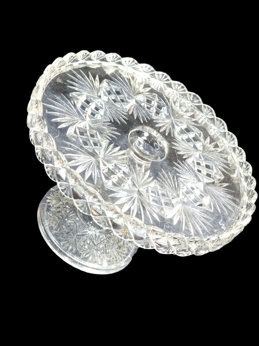 Pressed Glass Cake Stand 10.5 x 6.5 inches