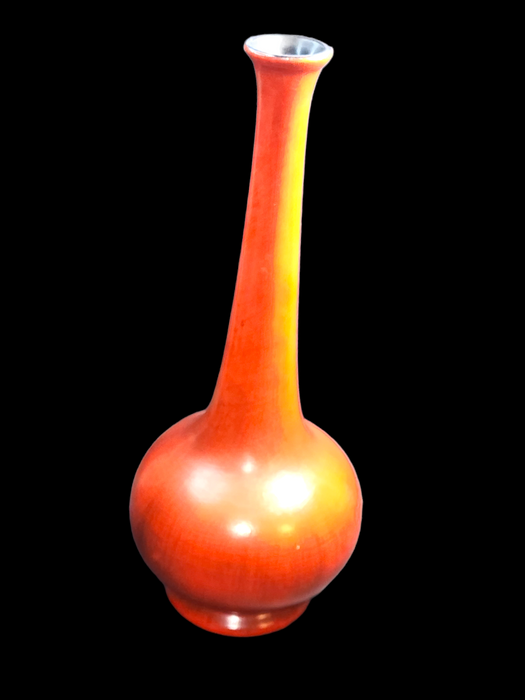 Royal Haegar MCM Vase Bold Orange Ceramic. Original Company Label.
