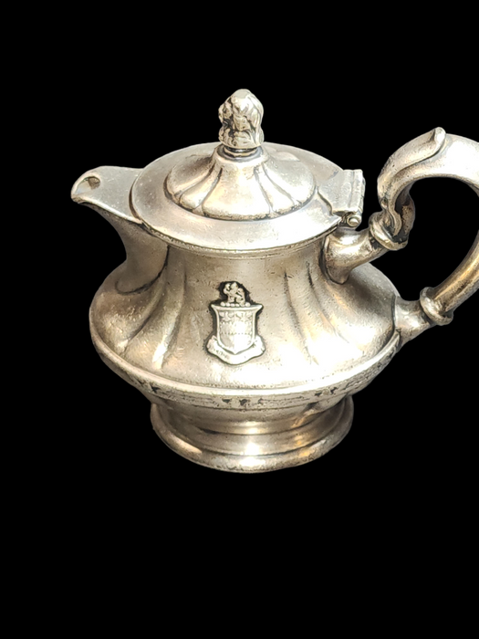 Stevens Hotel chicago 6x6  Individual serve tea pot By Wallace silver co., David's Antiques and Oddities