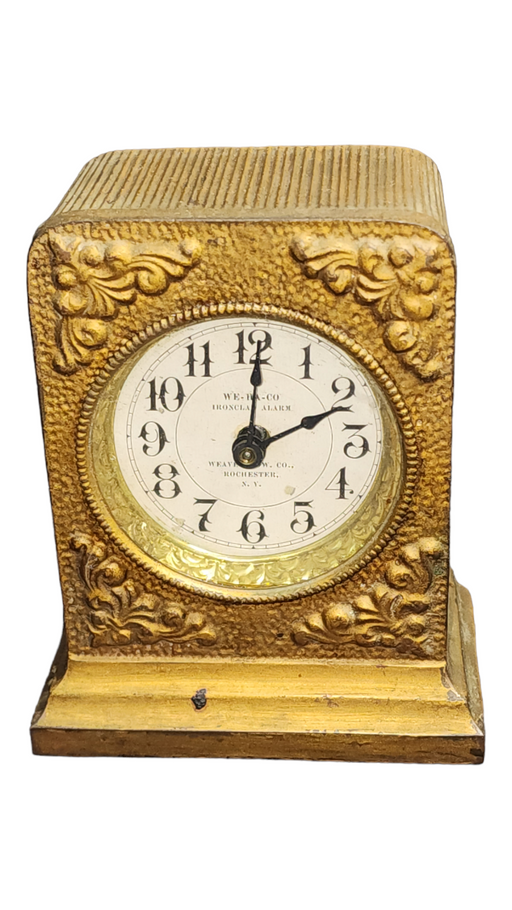 We-Ha-Co. Cast iron alarm clock weaver hardware company Rochester N.Y., David's Antiques and Oddities