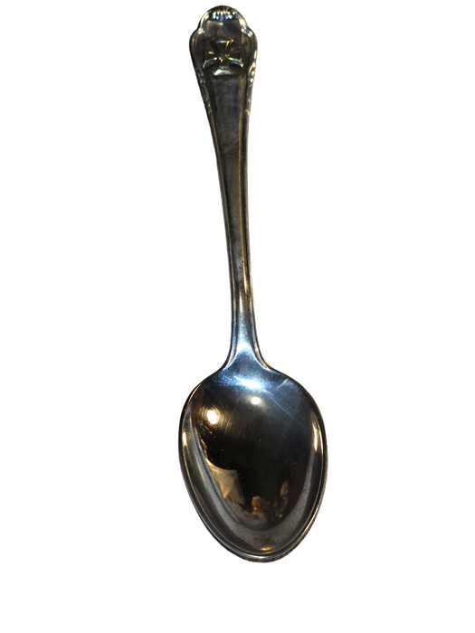 Title: Platuna Metallwarenfabrik WWII German Silver-Plated Spoons (Marked 90) with Iron Cross and Swastika Motif, David's Antiques and Oddities