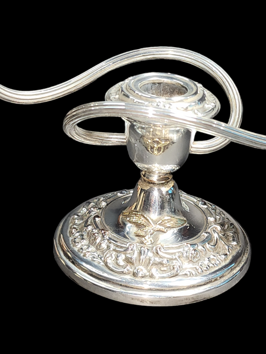 luftwaffen candelabra with brass eagle and swastika on center cup and base  10" wide and 6.25 high