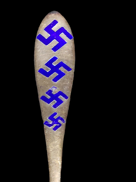 Title: Sterling Silver Spoon with Swastikas by Paye & Baker, NYC (5.5 inches, 1869-1939) - Pre-Nazi Era germany