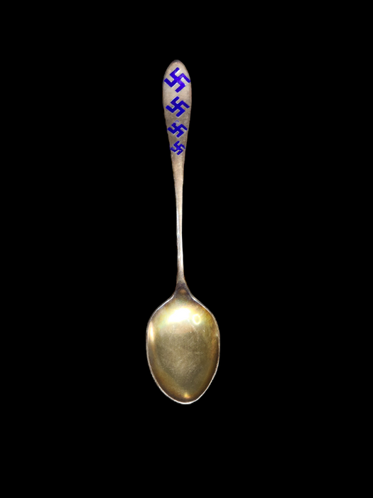 Title: Sterling Silver Spoon with Swastikas by Paye & Baker, NYC (5.5 inches, 1869-1939) - Pre-Nazi Era germany