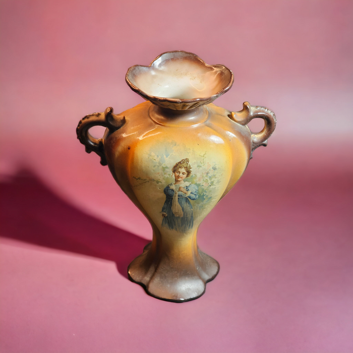 Vintage "Duchess" 10" Two-Handled Pottery Vase from the Late 1890s