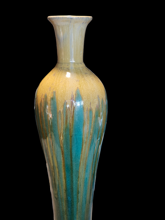 18" Mid-Century Modern Multi-Colored Urn-Form Vase