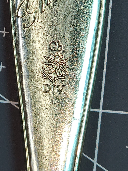 WW2 Silverplated Spoon Marked Gb Div "Gebirgsjäger Division" or "Gebirgs Division," Mountain Troops