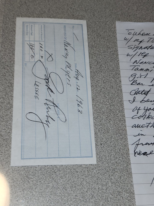 Jack Ruby autograph ON rent receipt to Nancy Myers show girl Tammi True .