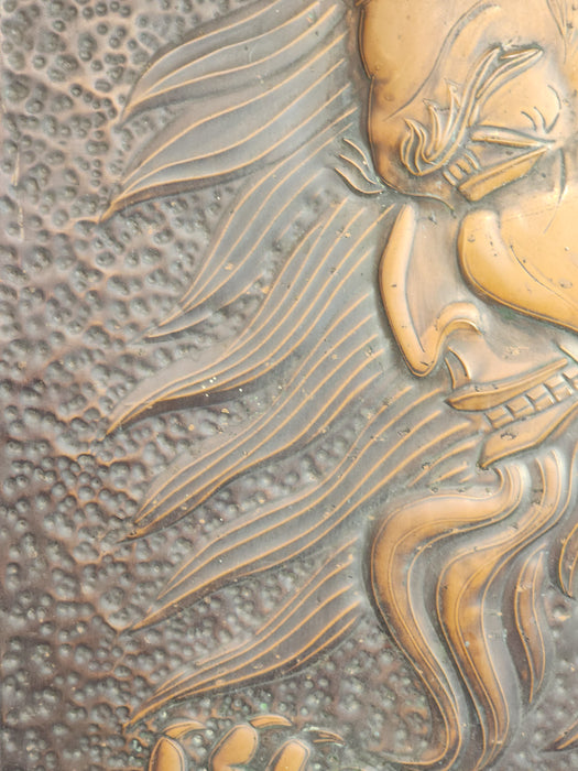 Mephistopheles " lucifer " 26 x 11 raised 1 3/8 inch relief copper over hardboard.