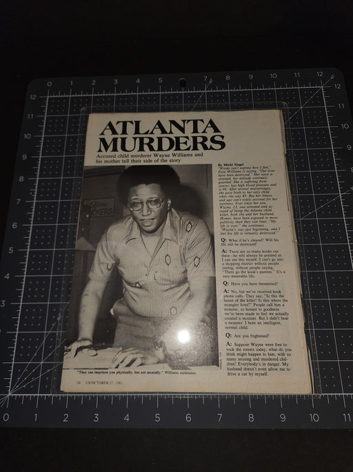 Wayne Williams Alants muders. hand written signed letter