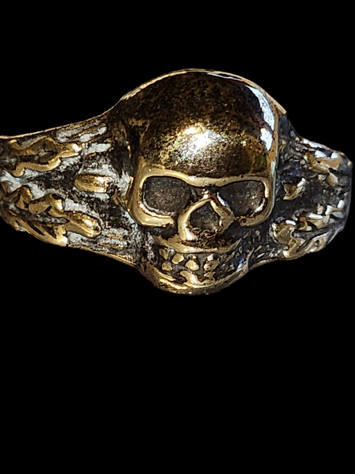 WW2 silver plated Skull Ring. found in Stalingrad