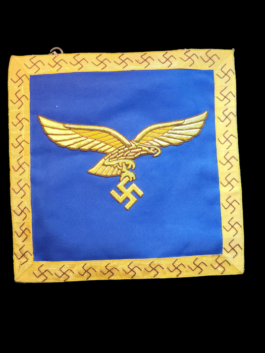 Hermann Goering Heavly embroidered Gold and blue wall hanging.