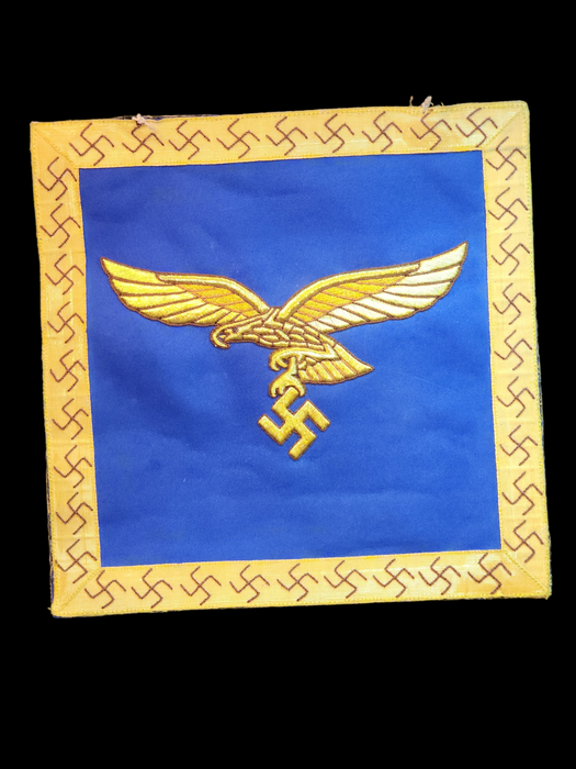 Hermann Goering Heavly embroidered Gold and blue wall hanging.