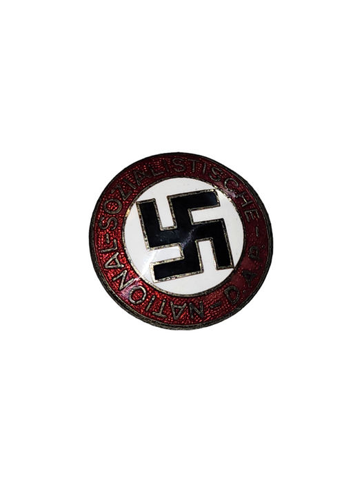 WW2 German Red, White, and Black Enamel with Swastika in Center in Black, 7/8 Inch Diameter