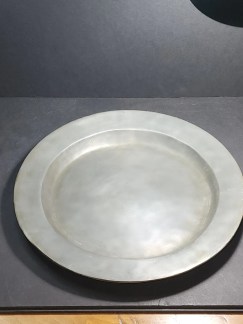 Pewter Charger 14.5' diameter 1 inch Deep Hallmarked.