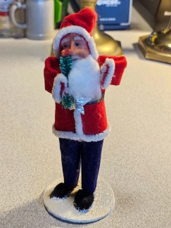 6" Santa Japan pre war, red and blue, christmas