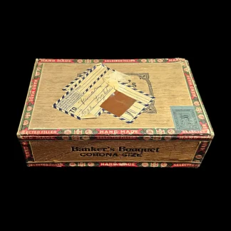 Wooden cigar box bankes bouquet.