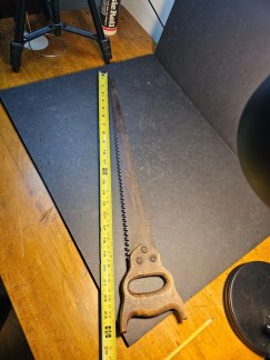 Saw 1930s 24" Rough and fine cut on one blade /unique/