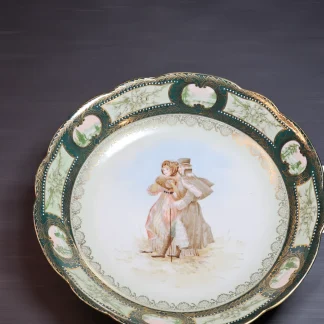 Winter Scene Fine Austrian Bowl 8.75' diameter Beehive Mark Exquisite Detail the Imperial and Royal Porcelain Manufactory of Vienna, also known as Vienna Porcelain