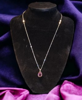 Amethyst Pendant Set in Sterling Silver with 18" Sterling Chain - Imported from Germany (1980)