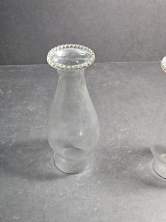 2 Original pearl top chimneys 7" high 2" base packed packed away for 60 yrs