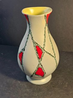 Mid Century Modern Vase 12 " German Mark unclear/great piece/small hair line 1"