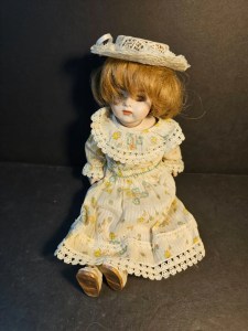 12" Bisque doll 1970s ? has some markings/ good shape overall/