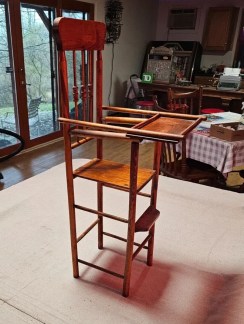 Doll Hi chair wood 12 x29 wood 1940s