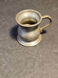 1850s pewter measure 2" Hall marked inside with 5 on he base great find