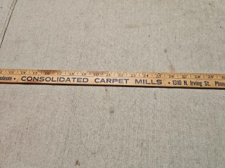 advertising yard stick consolidated carpet mills/