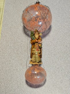 1900 christmas ball father christmas with child.