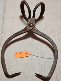 Ice tongs 15 " makers mark/from amish country pa/