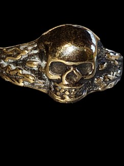 WW2 Silver Plated Skull Ring. Found in Stalingrad
