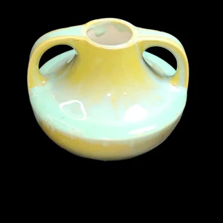 Fulper Pottery 3" Vase - Green/Blue Color (Stamped Mark, Small Chip on Underside of Handle)