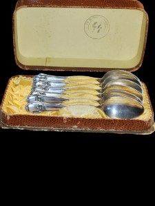 Martin 1939 German Iron Cross and Swastika Spoons in Original Christensen Flensburg Box (Stamped SS)