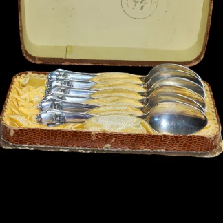Martin 1939 German Iron Cross and Swastika Spoons in Original Christensen Flensburg Box (Stamped SS)