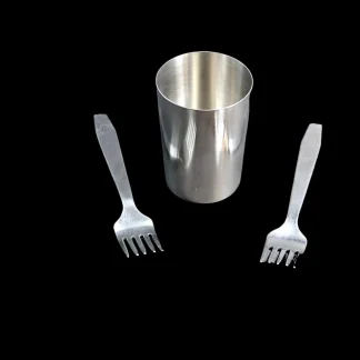 Iraqi Field Mess Kit, 2 Forks and cup, stainless. Cup 4" high forks 7" long