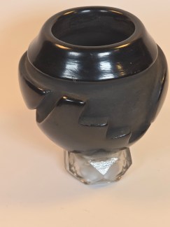 Authentic Belen Tapia Santa Clara Pueblo Blackware Pottery Vase