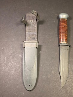 Rare Vintage WWII US Navy MK1 Combat Knife with Original Scabbard - PAL RH-35 Bl