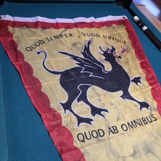 1967 Ku Klux Klan KKK Dragon Pennant Banner Historical Textile Quod Semper Ubique Omnibus