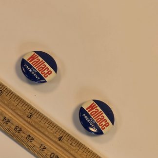 Pair of 1-inch red white and blue political campaign earrings for George Wallace with clip-on backings