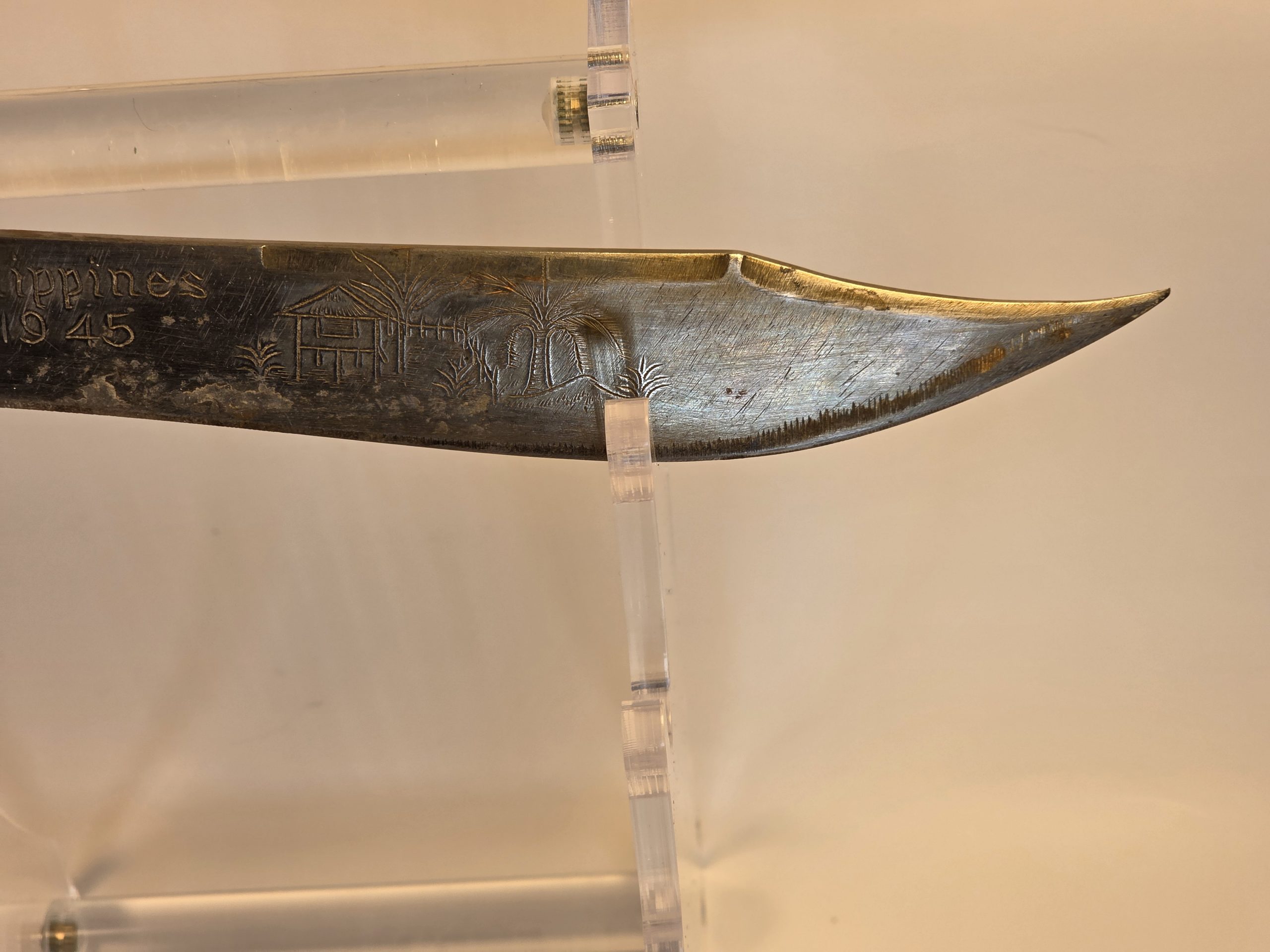WWII 1945 Philippines Theater Knife โ Hand-Engraved Souvenir Dagger - Image 10