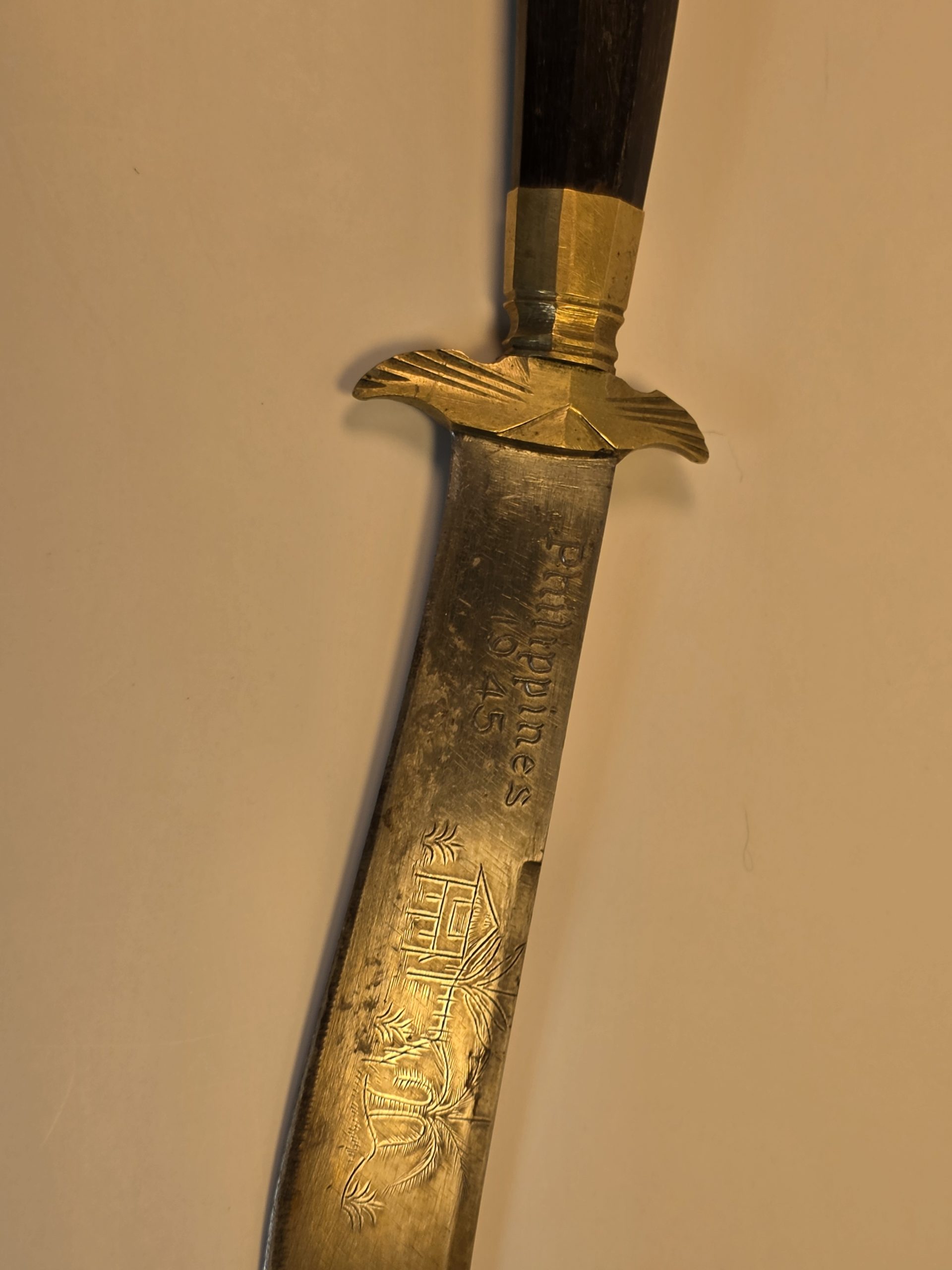 WWII 1945 Philippines Theater Knife โ Hand-Engraved Souvenir Dagger - Image 8